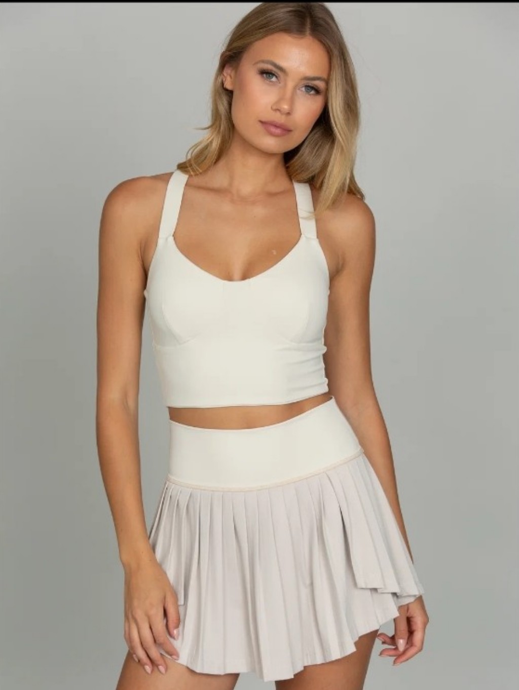 Gold Hinge Bone 2-Toned Tiered Pleated Tennis Skort Sz Small Pickleball Outdoor